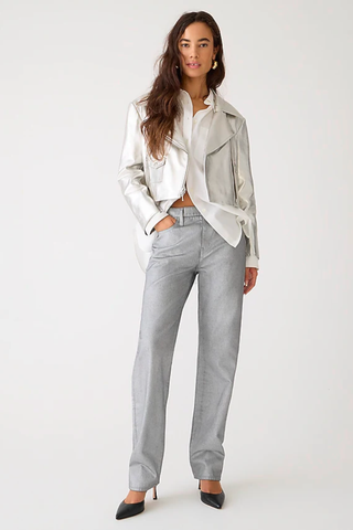 J.Crew September Collection 2023 | Collection Slouchy-Straight Jean in Silver
