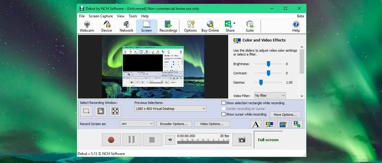 narration in debut video capture software not processing