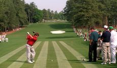 Ian Woosnam strikes his tee shot during the 1995 Masters