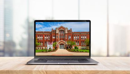 A school on a laptop.