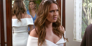Grey's Anatomy Season 14 Jo wedding dress with Meredith Grey ABC
