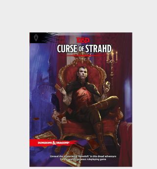 Curse of Strahd cover on a plain background