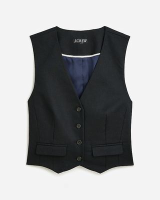 Classic Vest in Stretch Linen Blend