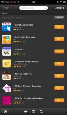 Kindle Fire Calendar Apps