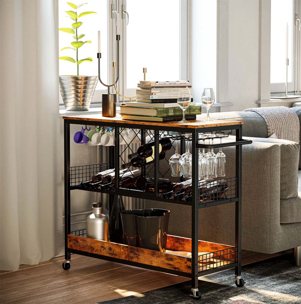 Thanksgiving decorations bar cart