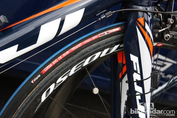 Champion Systems' Edco carbon rims are wrapped with Vittoria rubber.