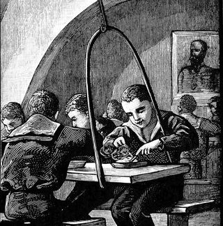 Victorian engraving of young sailors eating
