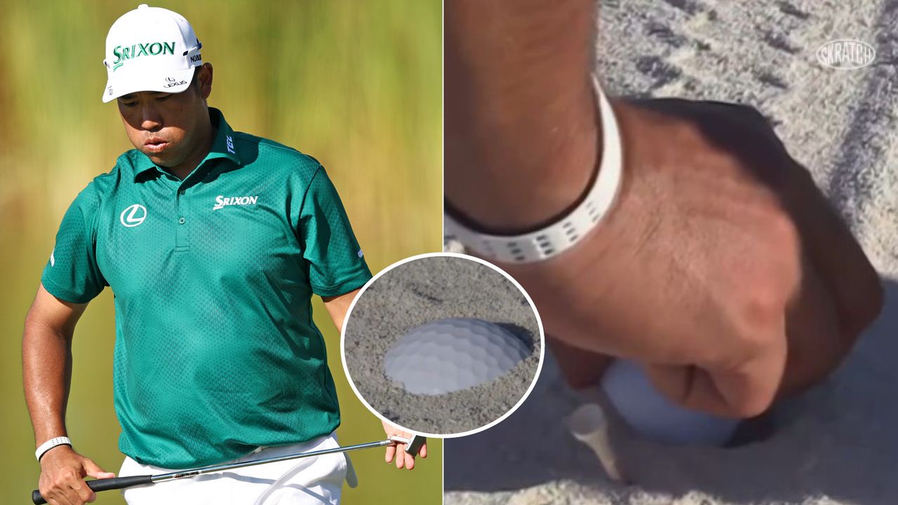 Hideki Matsuyama and his golf ball in the second round of the Hero World Challenge 