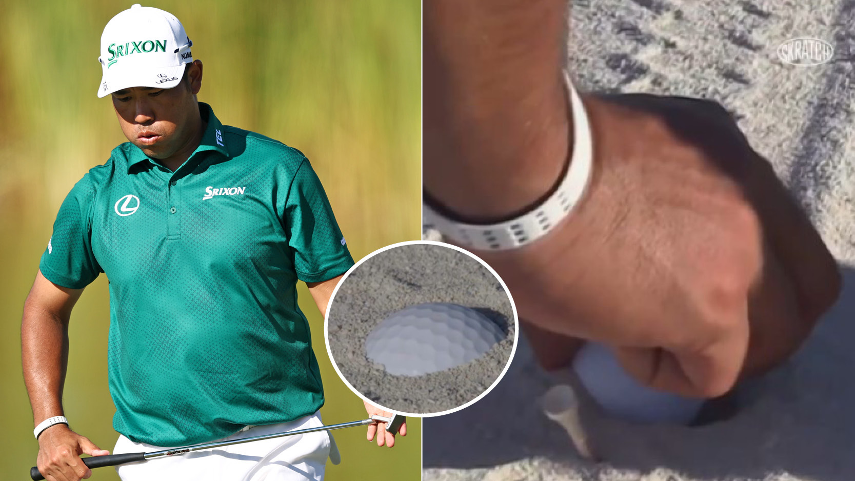 Hideki Matsuyama and his golf ball in the second round of the Hero World Challenge 