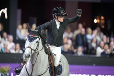 Irish showjumper Jessica Burke and Good Star Du Bary win the World Cup in Bordeaux.