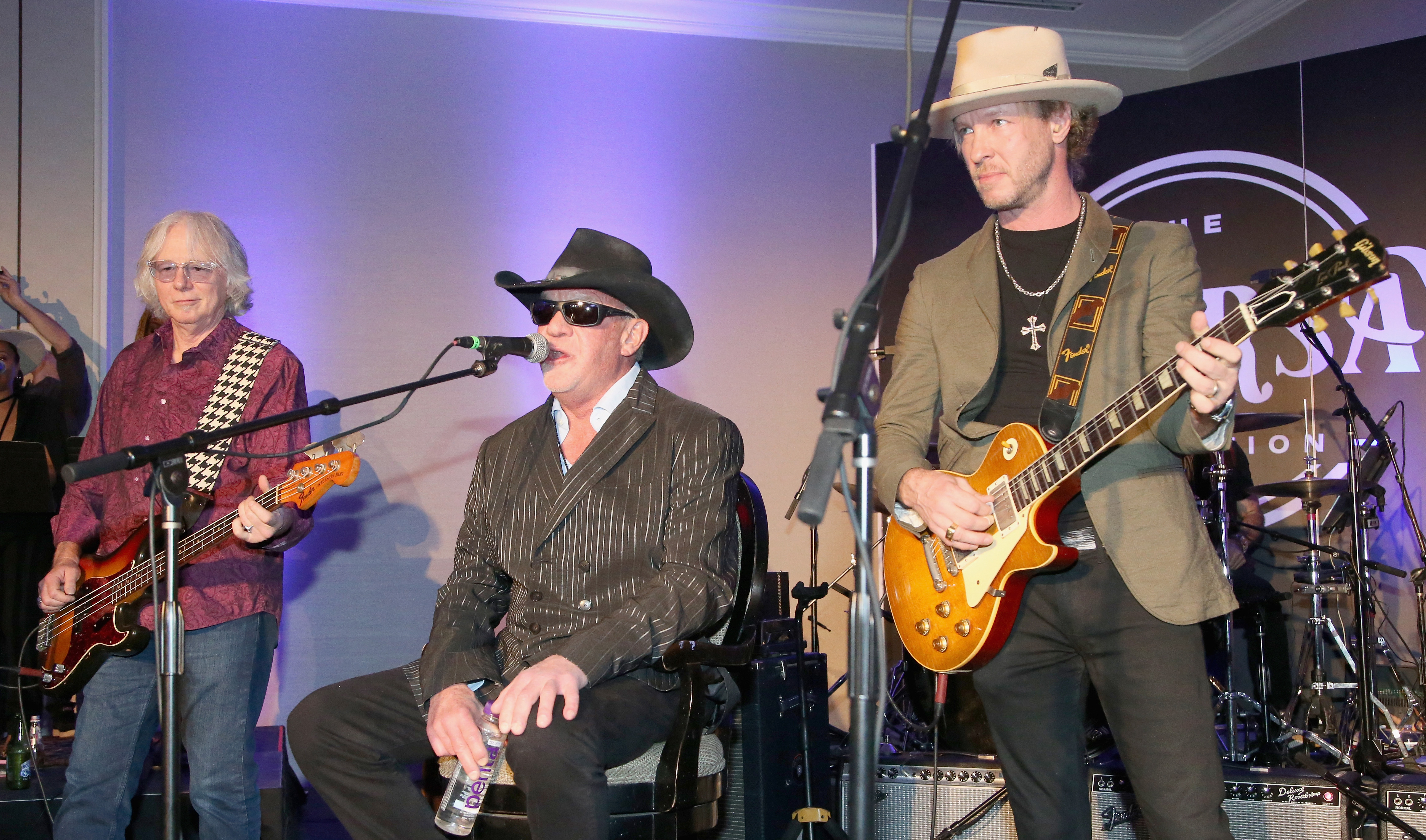 Mike Mills, Jim Irsay and Kenny Wayne Shepherd perform in 2021