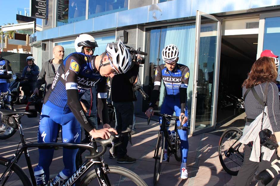The riders were followed by the media and camera crews