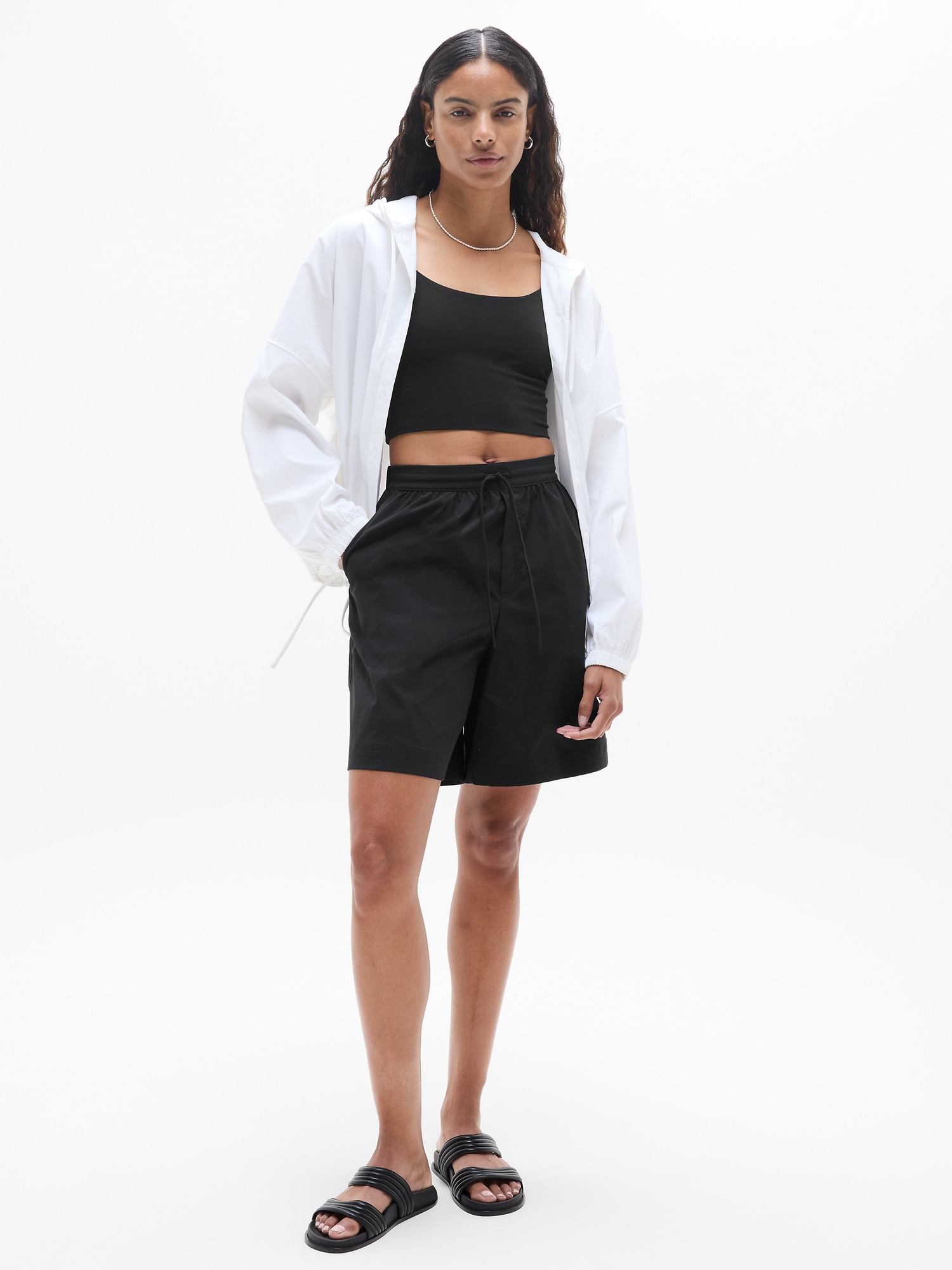 Drift Mid Rise Poplin Bermuda Short