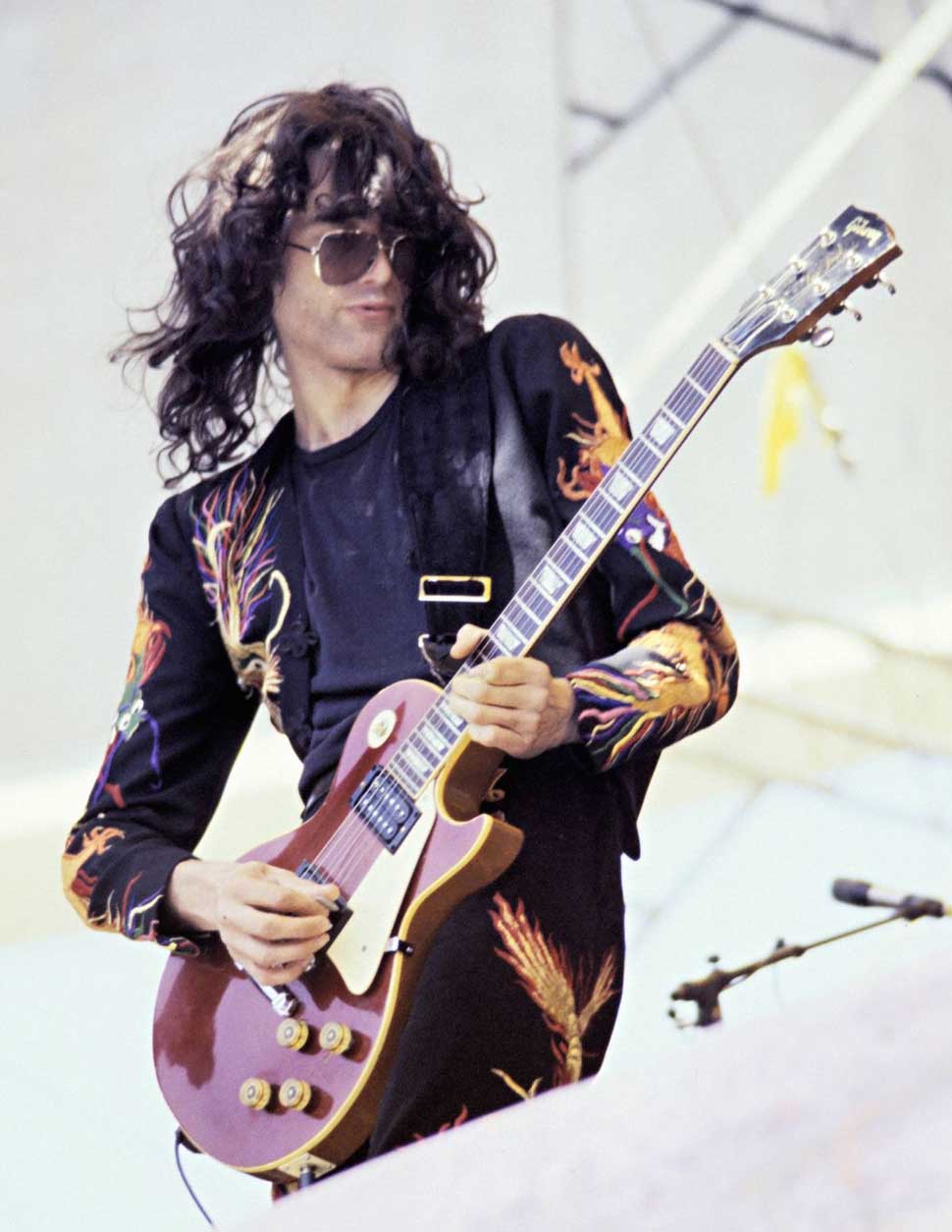 Jimmy Page onstage at Oakland Coliseum, 1977