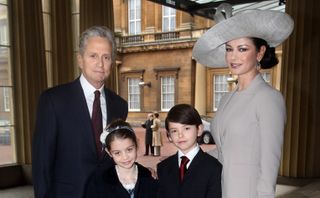 Catherine Zeta-Jones at her investiture at Buckingham Palace