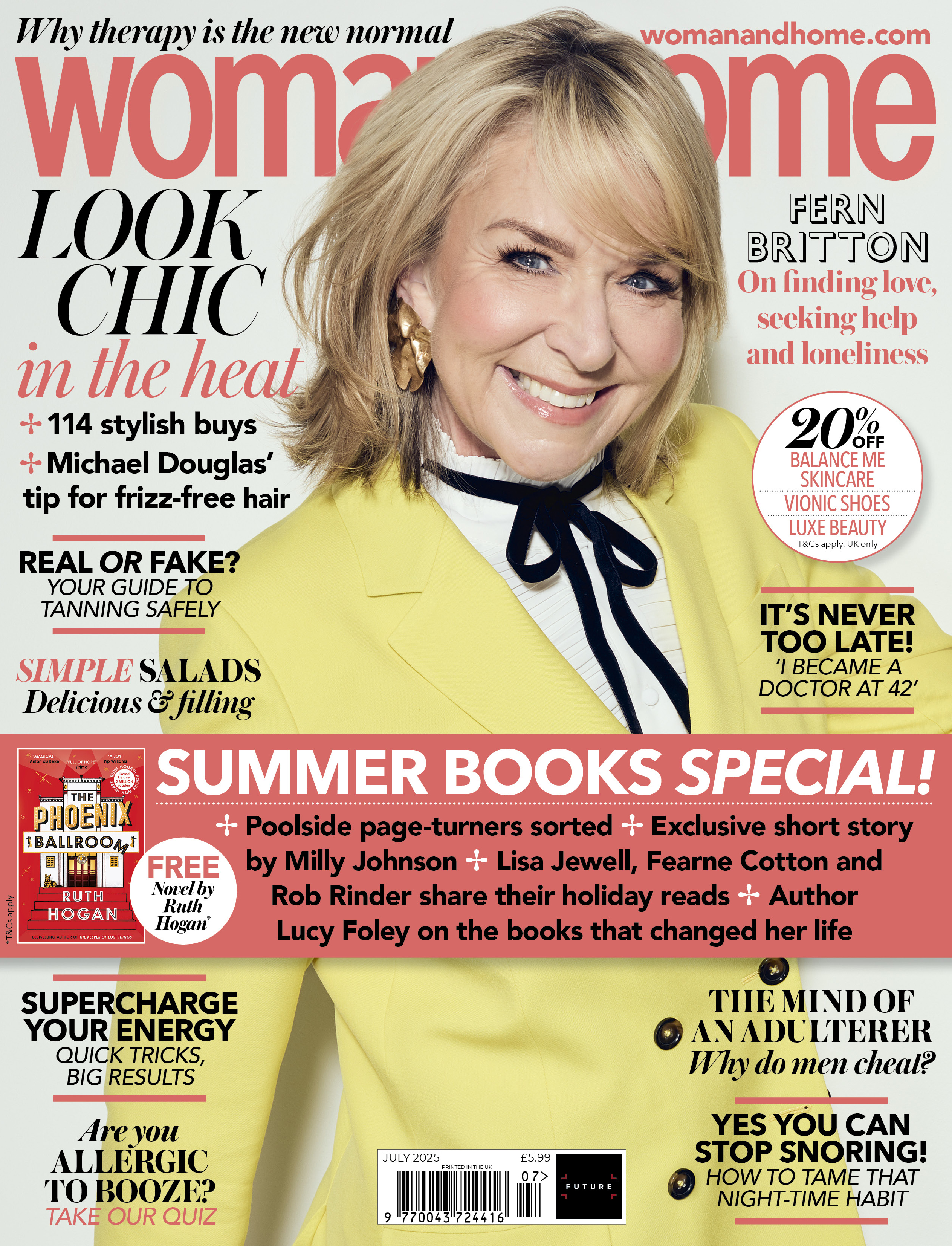 Fern Britton for the July 2025 cover of woman&home
