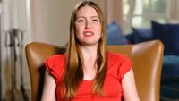 Catie sitting in her chair during the confessional segment on 90 Day Fianc&eacute;