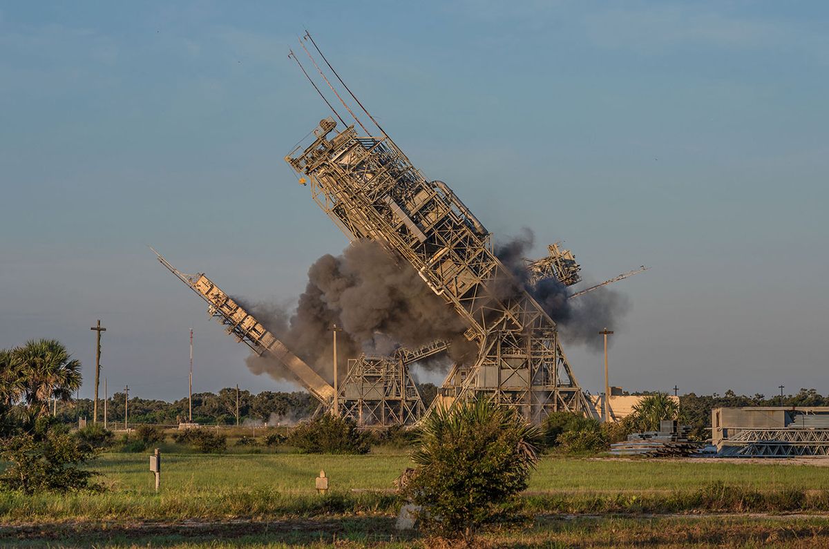 Towers Toppled at Historic Cape Canaveral Launch Complex 17 Space