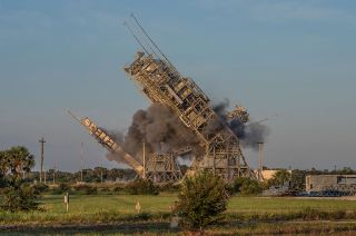 lc17 launch towers toppled