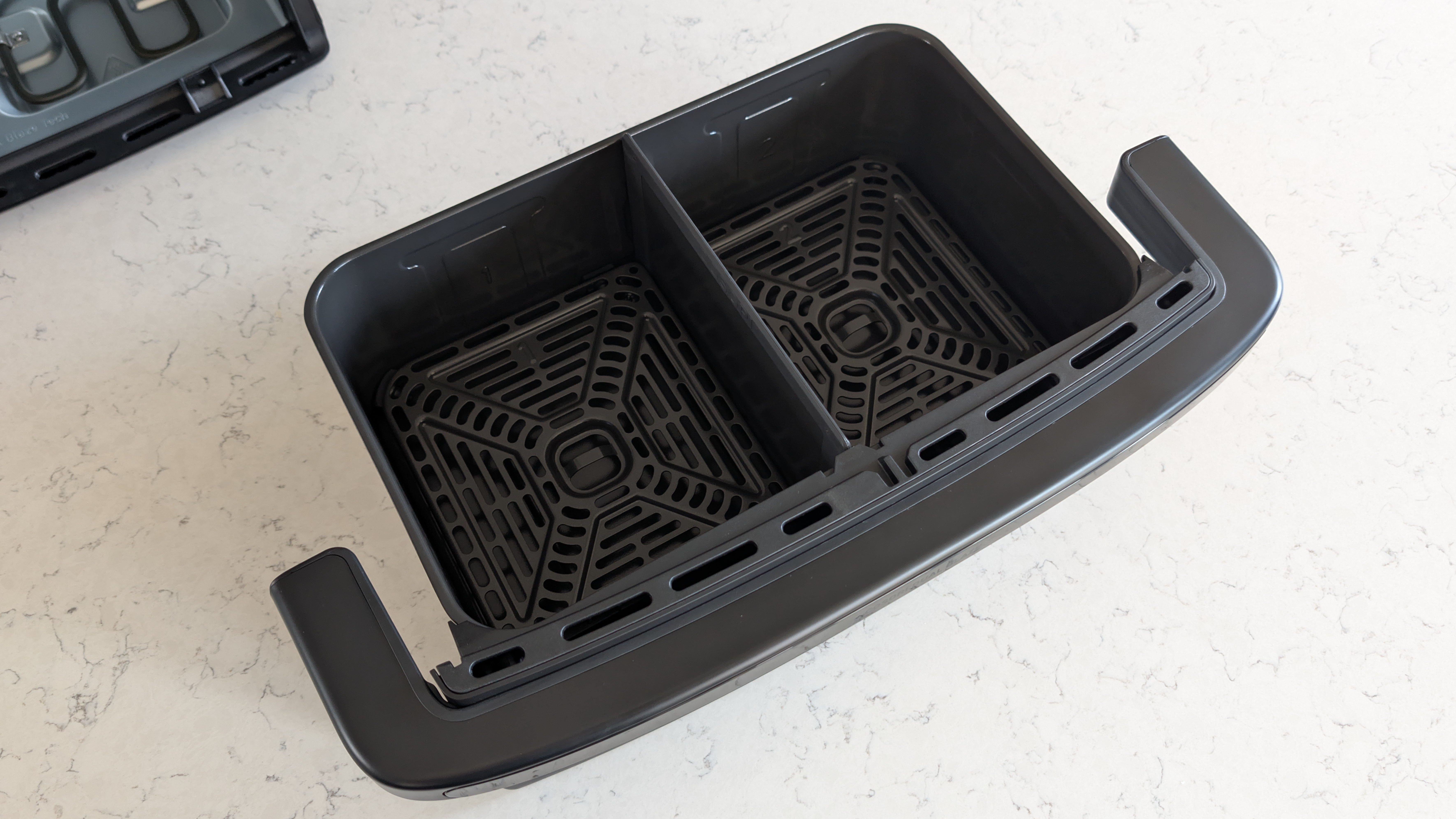 Cosori Dual Blaze Twinfry Compact air fryer on kitchen counter