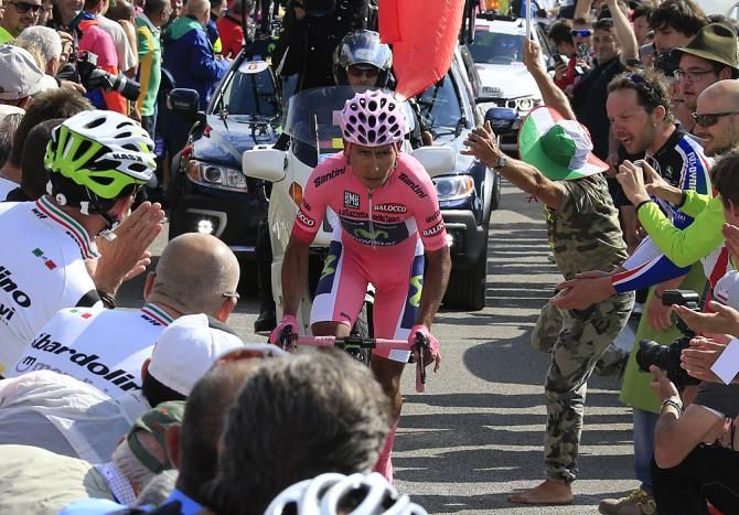 Quintana is one his way to winning stage 19 at the Giro d'Italia