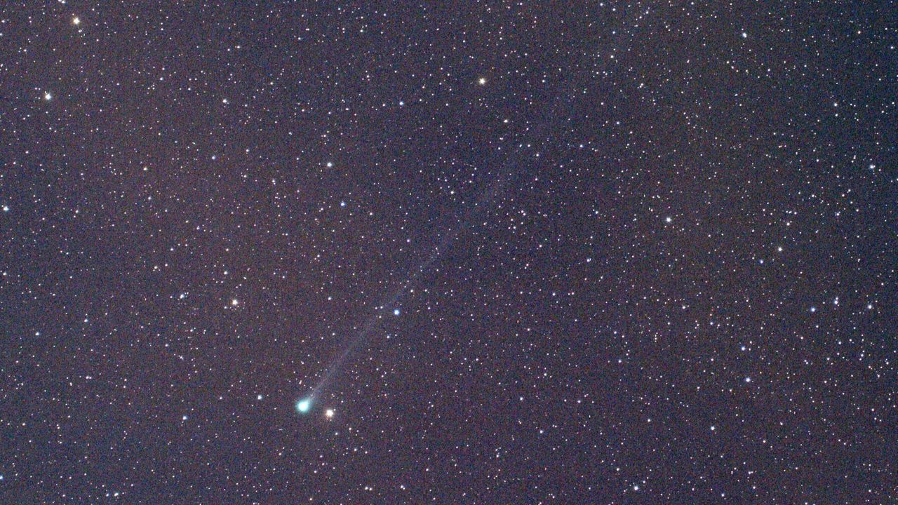 Amateur astronomer and Comet SWAN discoverer Michael Mattiazzo of Castlemaine, Australia, captured this image of the comet on May 4, 2020.