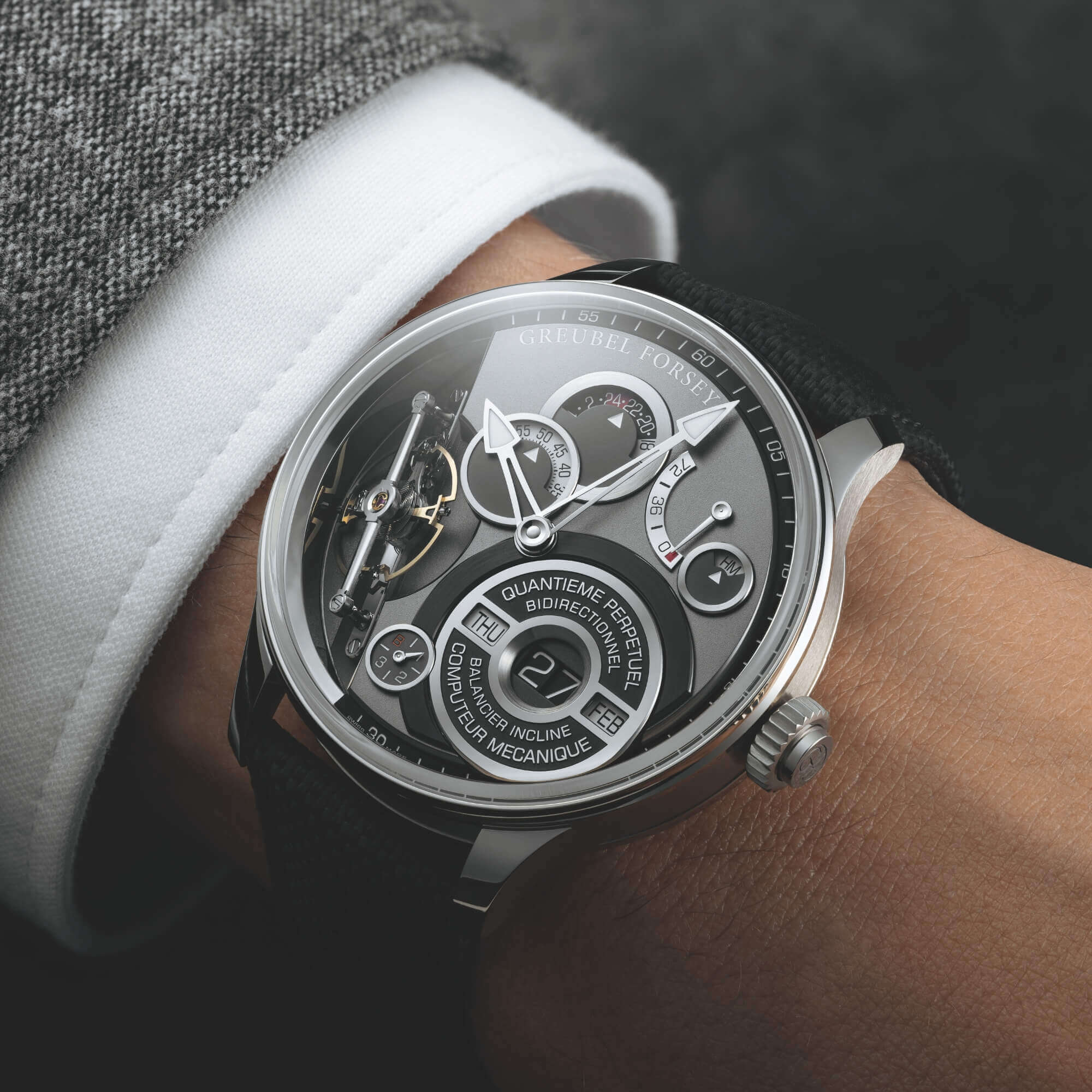 Greubel Forsey QP Balancier watch from different angles
