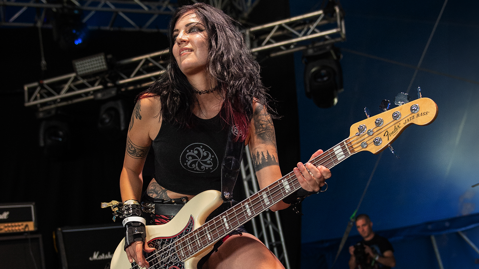 Becky Baldwin of Fury performs live on stage at Bloodstock Festival 2021 at Catton Hall on August 12, 2021 in Burton Upon Trent, England.