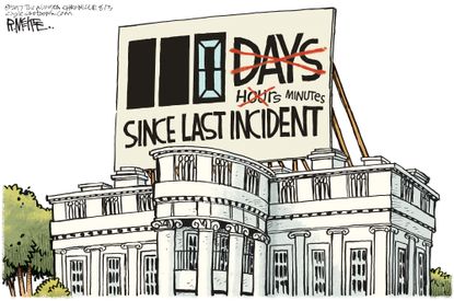 Political cartoon U.S. White House chaos&nbsp;Scaramucci Priebus&nbsp;fired