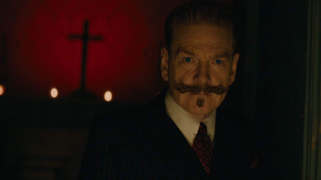 What is A Haunting in Venice based on revealed. Seen here is Kenneth Branagh as Hercule Poirot in 20th Century Studios&#039; A HAUNTING IN VENICE