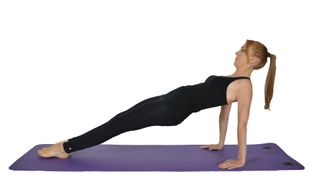 Pilates physiotherapist Lyndsay Hirst demonstrates a supine plank