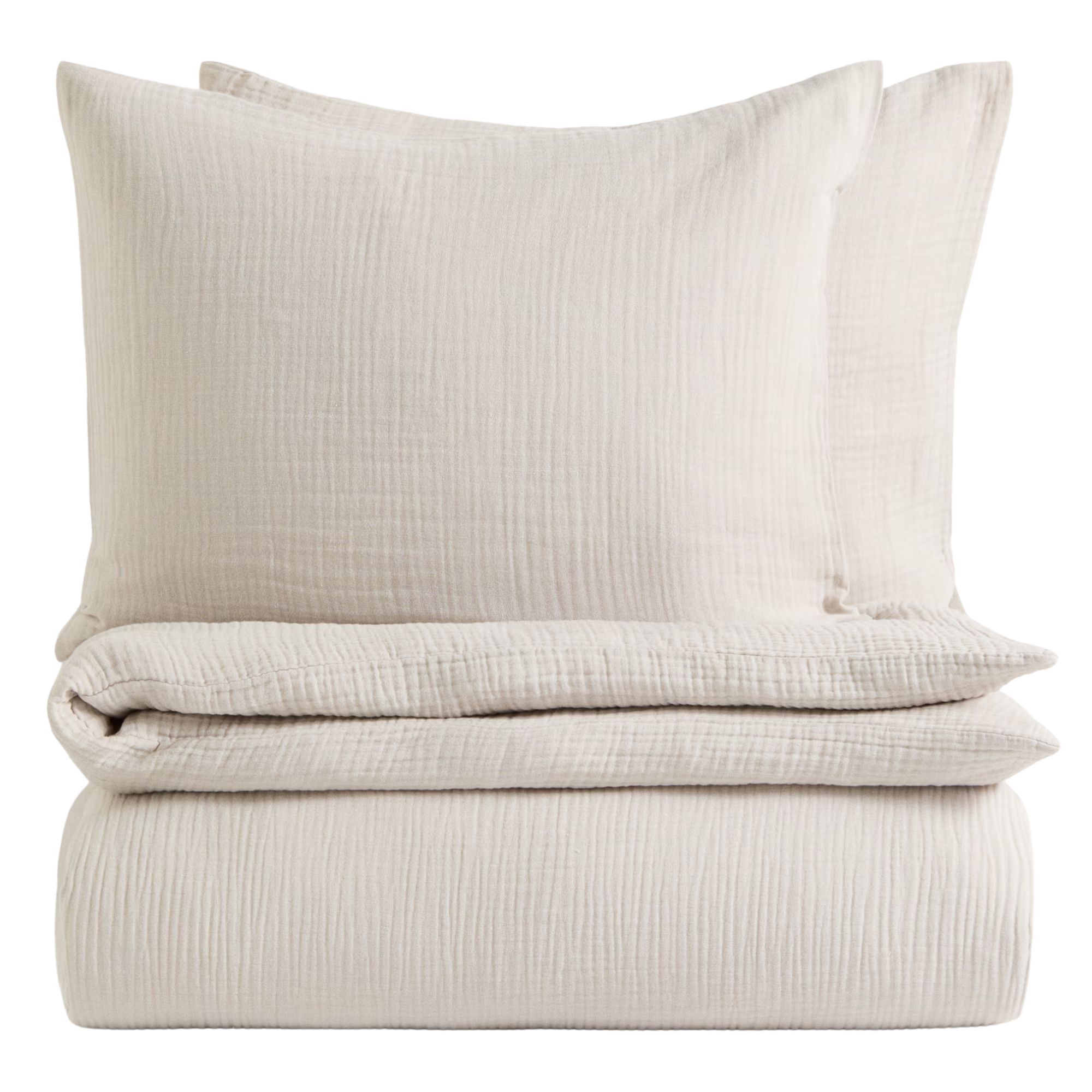 H&amp;amp;M muslin bedding in light taupe color