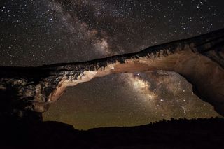 The breathtaking nighttime views of the sky above Natural Bridges National Monument are said to be of some of the darkest skies in North America.