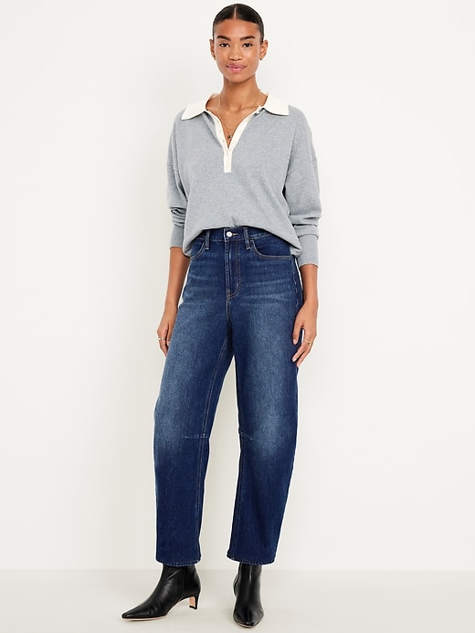 High-Waisted Wow Barrel Ankle Jeans