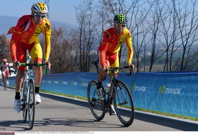 Spain are kitted out in bright colours for the 2014 Worlds