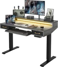 Fezibo standing desk with drawers and monitor shelf Fezibo standing desk with drawers and monitor shelf