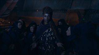 Mother Aniseya and her fellow coven welcome some characters to a building in Star Wars: The Acolyte
