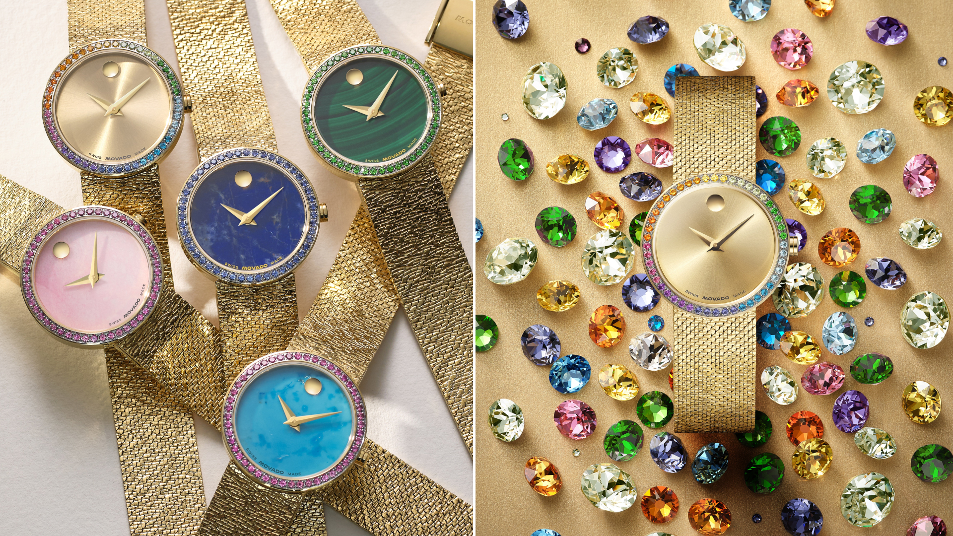 campaign photos of the watches in the Stephanie Gottlieb x Movado collaboration