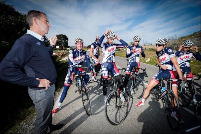 A quick stop for the Lotto Belisol team