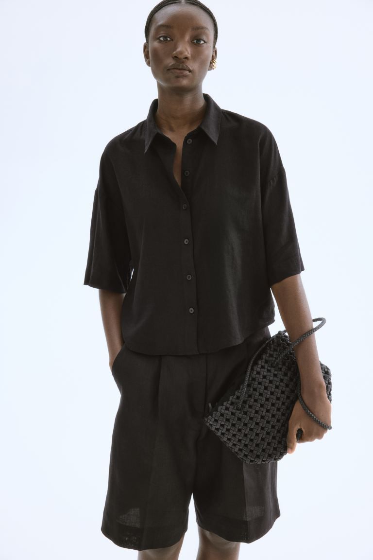 Linen-Blend Shirt