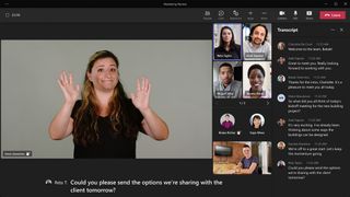 Microsoft Teams sign language view