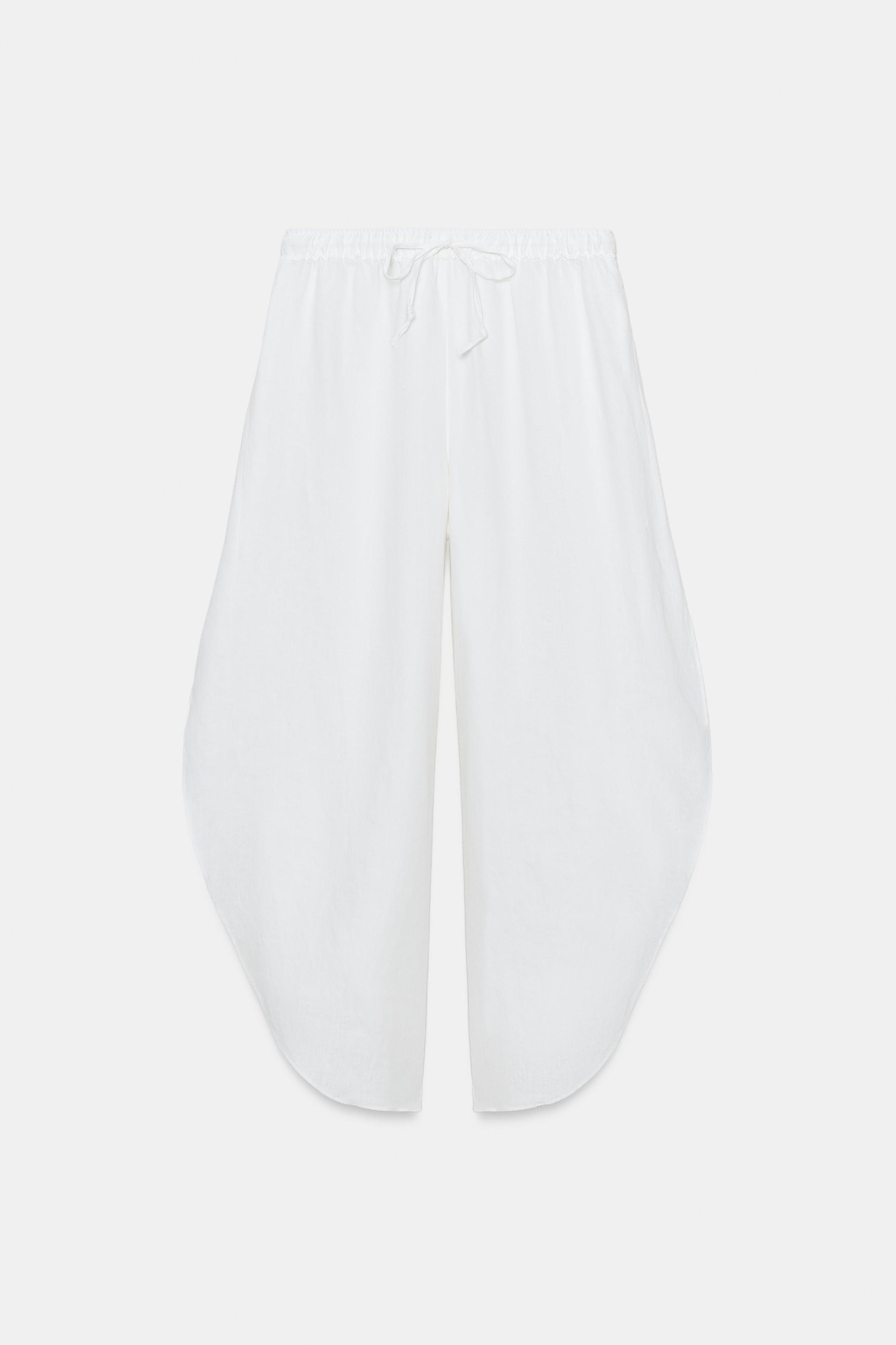 Zw Collection Linen Pants With Vents