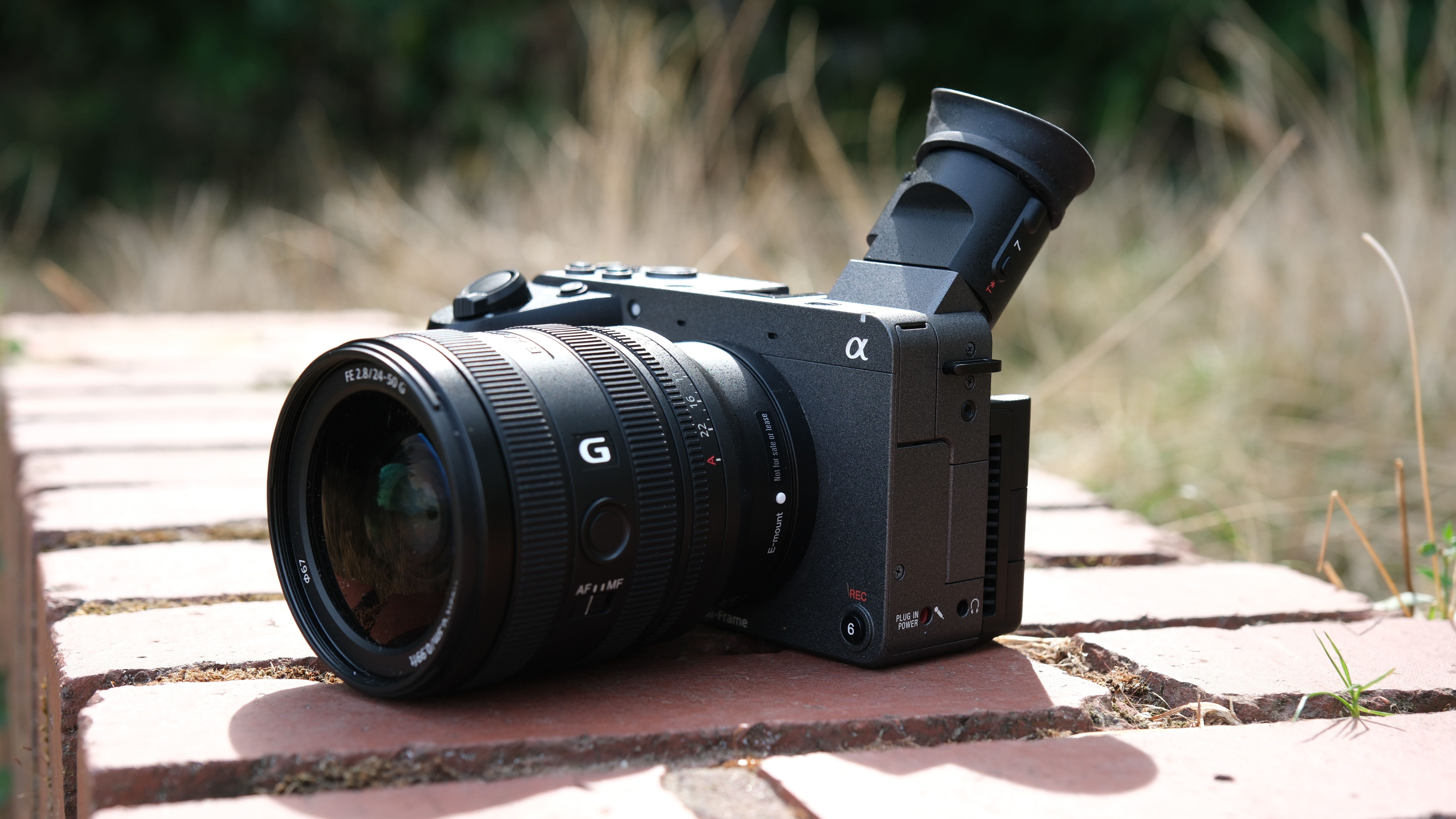 Sony FX2 camera on a brick wall