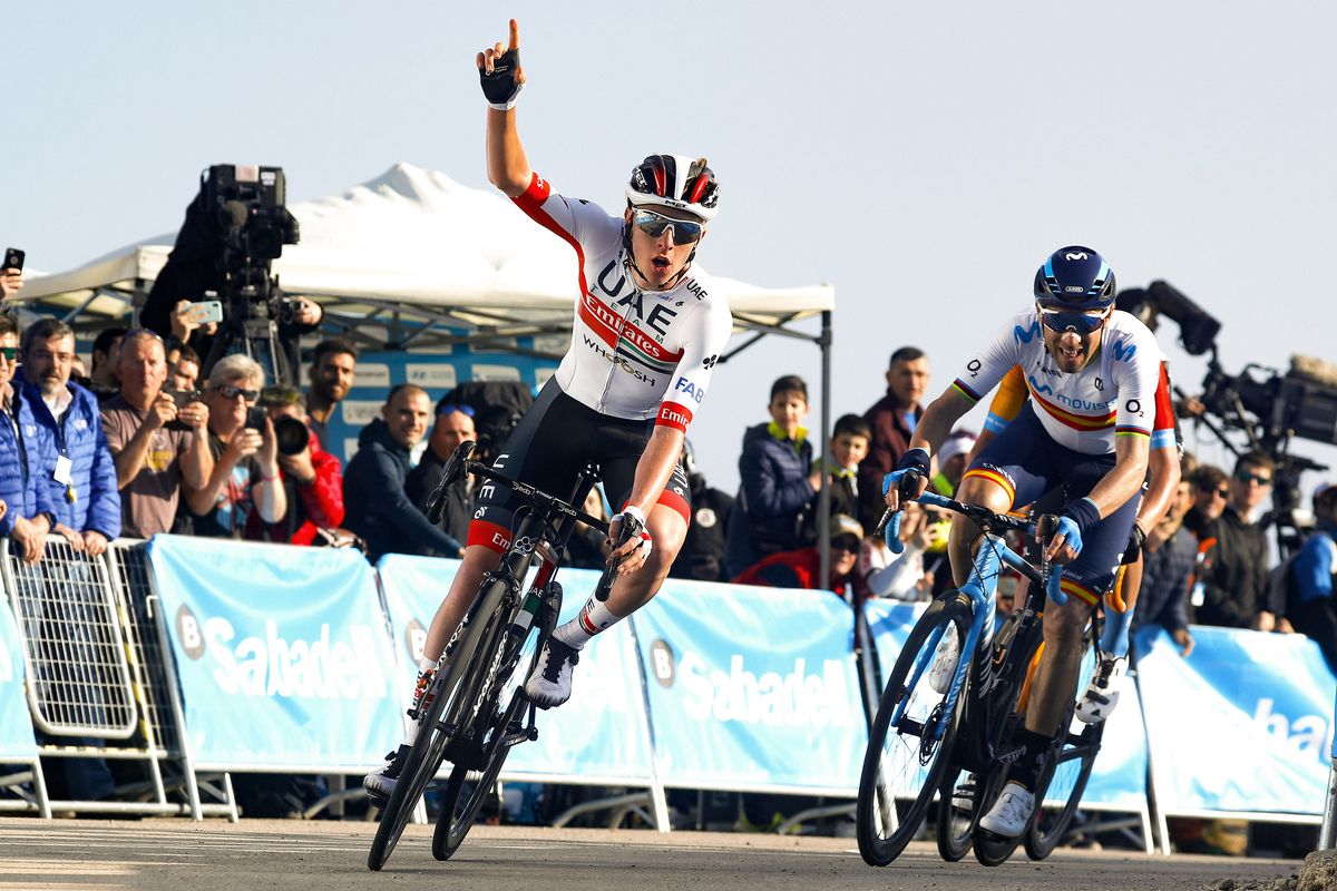 Volta a la Comunitat Valenciana 2020 - 71st Edition - 2nd stage Torrent - Cullera 181 km - 06/02/2020 - Tadej Pogacar (SLO - UAE - Team Emirates) - Alejandro Valverde (ESP - Movistar Team) - photo Luis Angel Gomez/BettiniPhoto&Acirc;&copy;2020