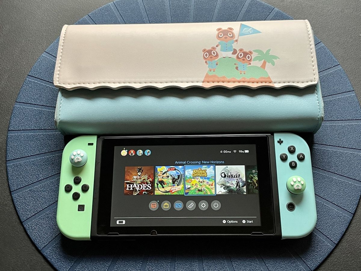 Funlab Acnh Leather Carrying Case Switch Island Theme Acnh Switch