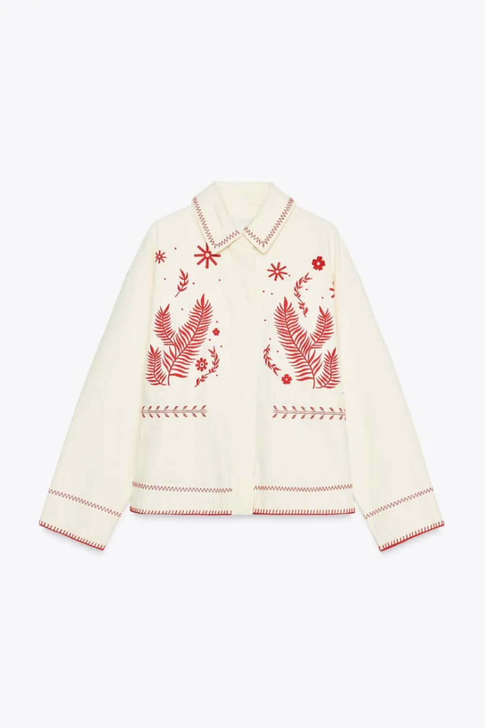 ZARA, Embroidered Overshirt