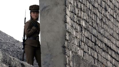 A North Korean soldier on guard duty