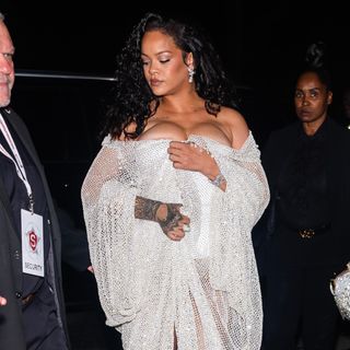 Rihanna attends the Alaia fashion show during New York Fashion Week: The Shows at the Solomon R. Guggenheim Museum on September 06, 2024 in New York City.