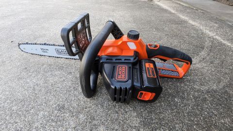 Hero image of the BLACK + DECKER 40V MAX 12-inch Cordless Chainsaw