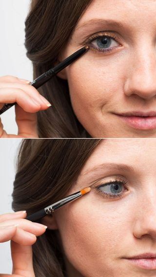 1. Make your eye makeup last longer by setting your eyeliner with a matching eye shadow